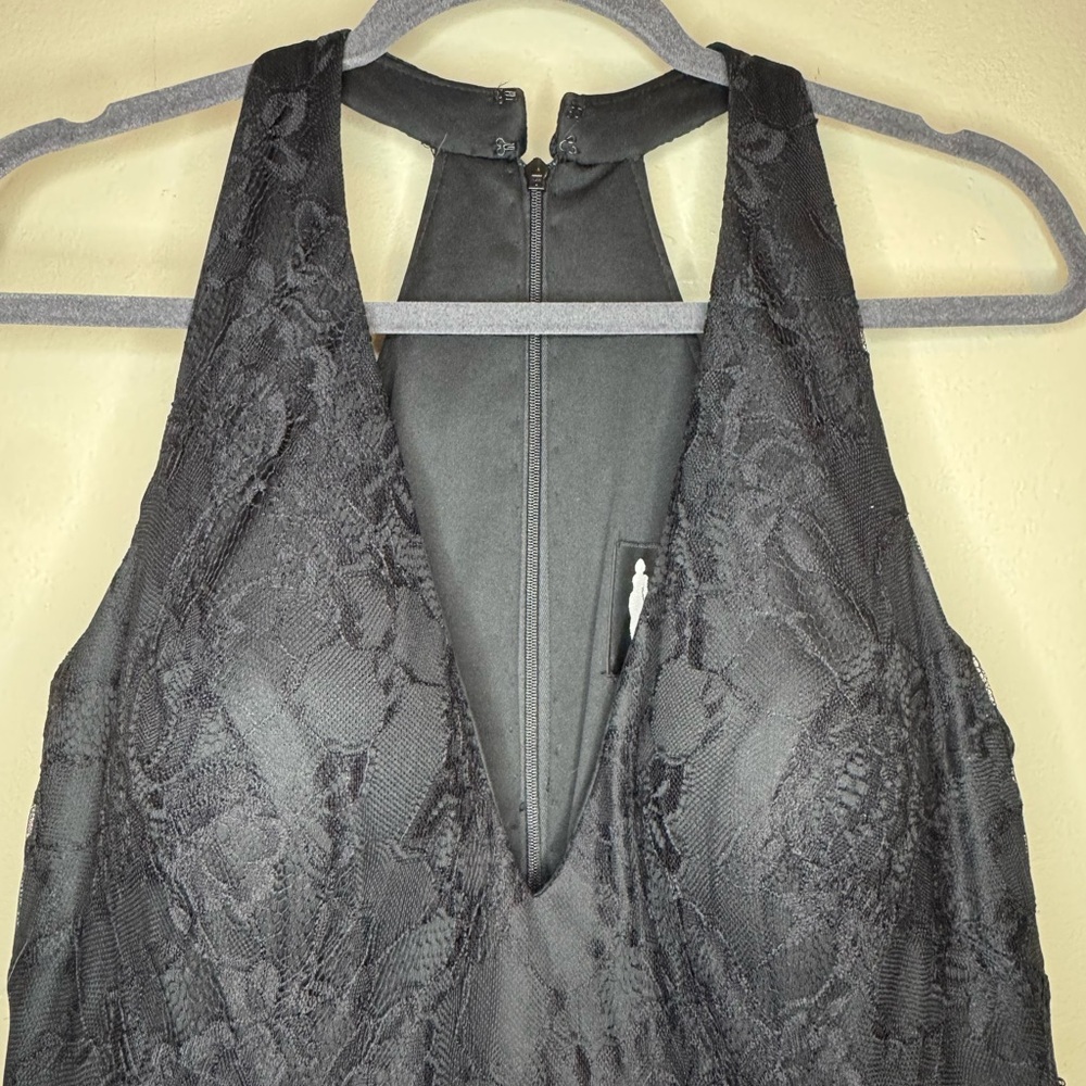 Mac Duggal Black Bodice Floral Prom Dress with Pink Accents - Picture 3 of 6
